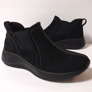 Earth Origins Women's Dayana Pull-On booties Slip-On Suede Ankle Boot Black 7